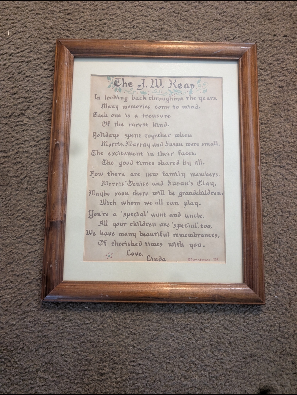 Wood Frame Framed Poem Wall Art - Brown